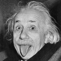 Einstein sticking out his tongue