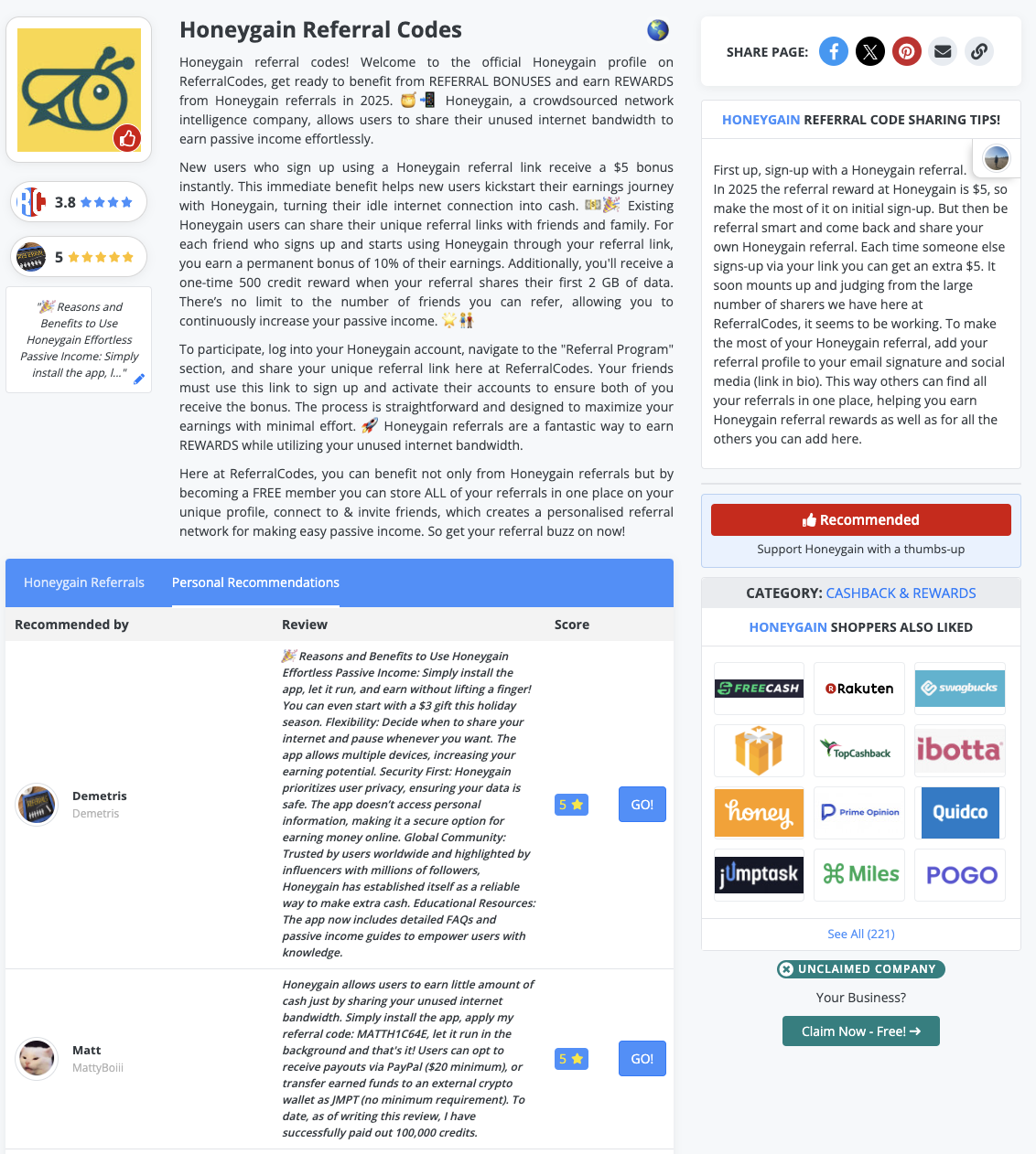 Reviews Screenshot